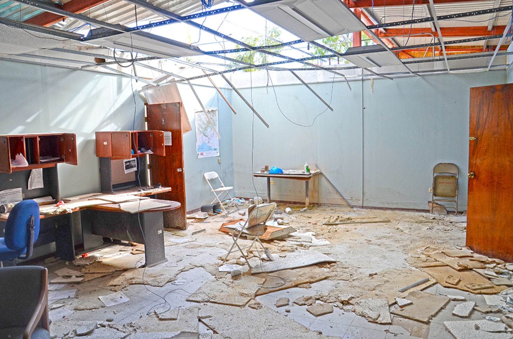 National Guard unit spaces at Camp Santiago in southern Puerto Rico. The installation was one of the hardest hit by Hurricane Maria.