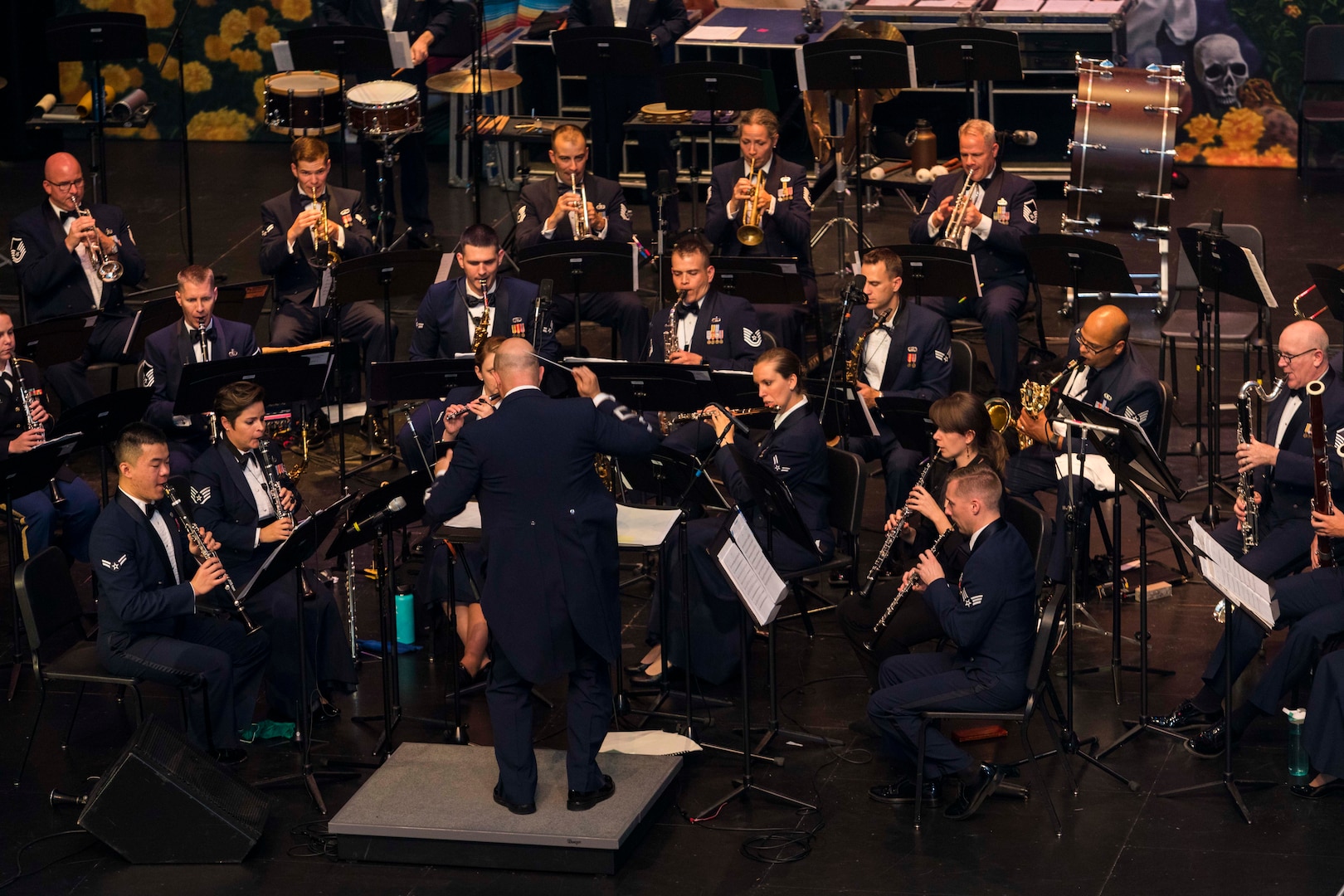 The Band of the West performs as part of Fiesta in Blue in San Antonio, Texas April 24, 2018. The act was dedicated to the 300th Anniversary of San Antonio and honors the city's military heritage. Since 1891, Fiesta has grown into an annual celebration that includes civic and military observances, exhibits, sports, music and food representing the spirit, diversity and vitality of San Antonio. (U.S. Air Force photo by Ismael Ortega / Released)