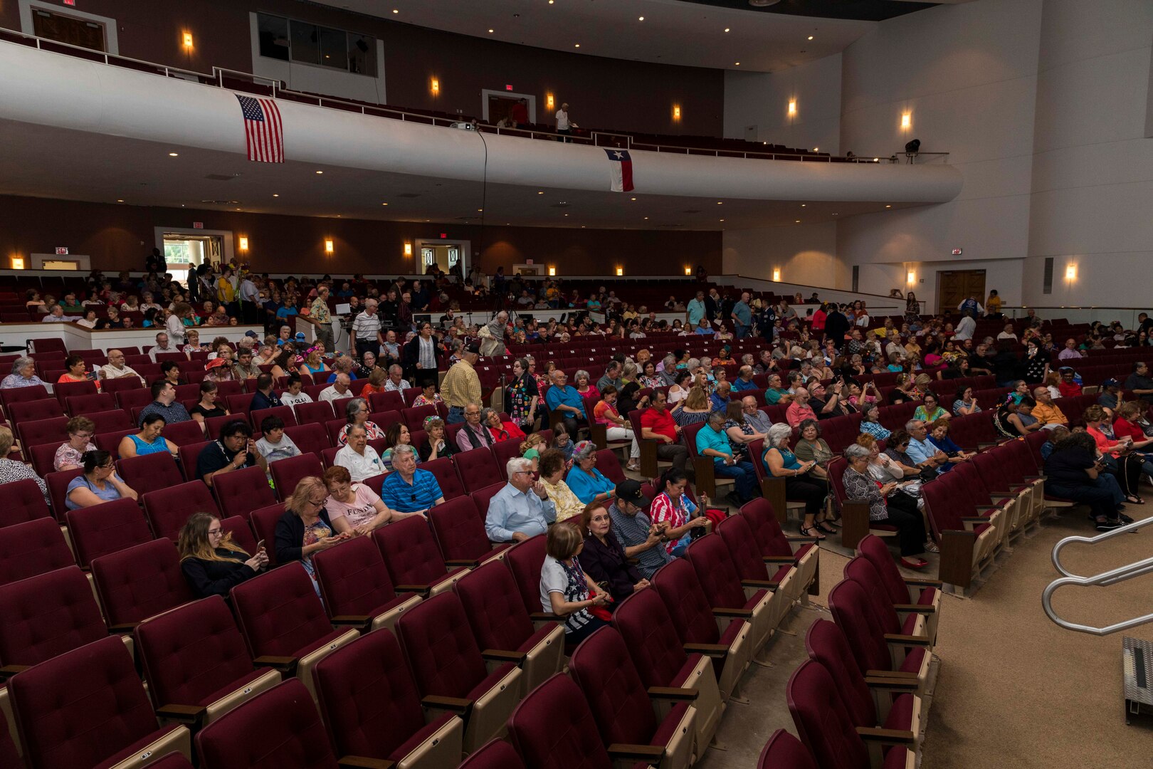 Civilians attend the Band of the West’s performance as part of Fiesta in Blue San Antonio, Texas April 24, 2018. The act was dedicated to the 300th Anniversary of San Antonio and honors the city's military heritage. Since 1891, Fiesta has grown into an annual celebration that includes civic and military observances, exhibits, sports, music and food representing the spirit, diversity and vitality of San Antonio. (U.S. Air Force photo by Ismael Ortega / Released)