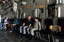 Jeff Chamblee and his son, Jackson, 13, of Tupelo, Mississippi, talk to each other inside of a C-17 Globemaster III during the Wings Over Columbus Air and Space Show on Columbus Air Force Base, Mississippi. Over 15 static displays showed aircraft of all kinds during Saturday’s airshow, including the C-17. (U.S. Air Force photo by Tech. Sgt. Christopher Gross)