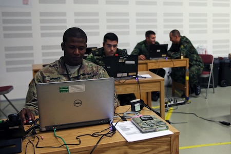 Soldiers on computers