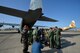 Captain Diego Torres, the 86th Aeromedical Evacuation Squadron flight nurse instructor, center, speaks to Moroccan Royal Armed Forces service members about AE procedures during Exercise African Lion 2018, April 19, 2018, at Kenitra Air Base, Morocco. Airmen from the 86th Aeromedical Evacuation Squadron shared AE procedures with Moroccan Royal Armed Forces service members to promote interoperability of forces. (U.S. Air Force photo by Staff Sgt. Nesha Humes Stanton/Released)