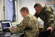 Soldier at computer