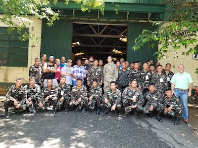 U.S. and Armed Forces of the Philippines teammates at Camp Aguinaldo, Quezon City, Philippines, performed all inventory, packing and crating of the antique M1s and arranged their shipment back to the United States.