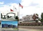 The Broad Gate entrance to the Defense Supply Center Columbus provides an interesting contrast to the entrance (top inset) as it stood in 1938. The seven-story office for DLA Land and Maritime (bottom inset) serves as Defense Supply Center Columbus’ main operations center.