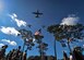 An MC-130H Combat Talon II with the 15th Special Operations Squadron and two CV-22 Ospreys with the 8th Special Operations Squadron, perform a flyover during a remembrance ceremony on the 38th anniversary of Operation Eagle Claw, April 24, 2018, at Hurlburt Field, Fla. Operation Eagle Claw was an attempted hostage-rescue mission in 1980 that resulted in five Airmen and three Marines sacrificing their lives when two of the aircraft involved collided at Desert One, the staging site for the mission. (U.S. Air Force photo by Staff Sgt. Ryan Conroy)