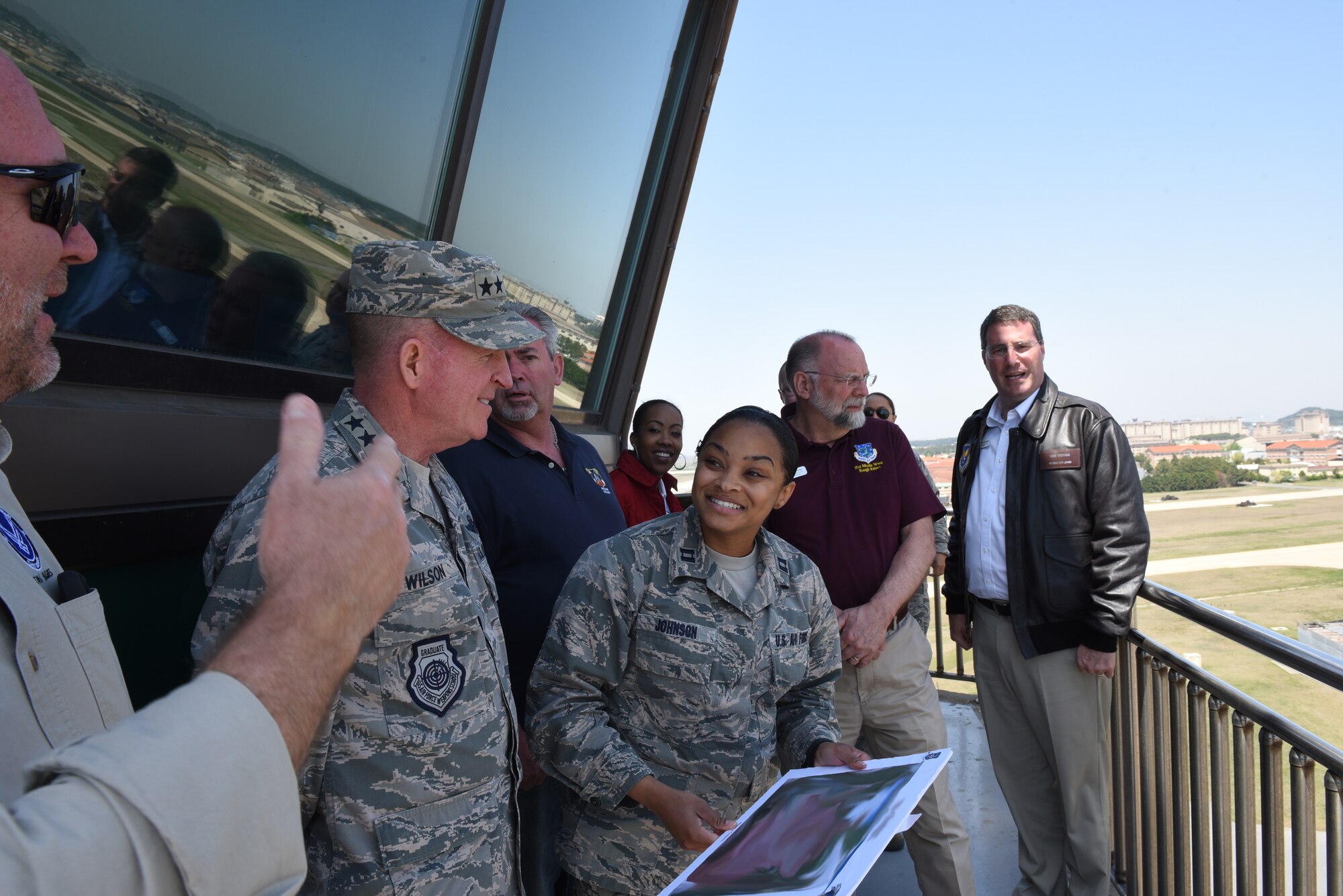 Air Force Civic Leaders meet with Airmen from the Wolf Pack to discuss their mission and help advocate for positive impacts to issues across the Air Force.