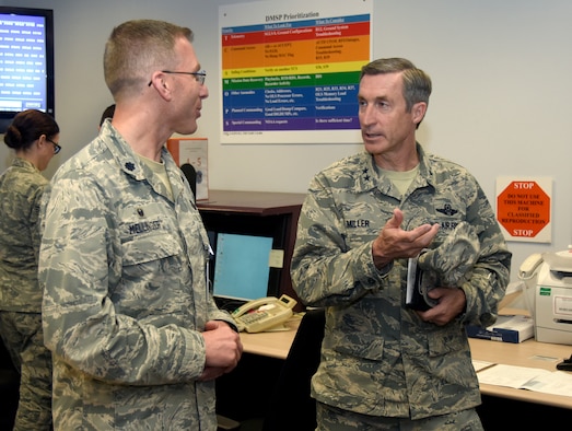 Maj. Gen. Ronald B. "Bruce" Miller, 10th Air Force commander, toured the 310th Space Wing on Wednesday and Thursday, Apr. 25th - 26th, 2018, learning about each squadron's mission while encouraging Airmen to incorporate the total force thought process as they come up with new and innovative ideas within their operational scope.