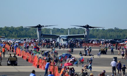 Members of the community attend the Joint Base Charleston Air & Space Expo, April 28, 2018.