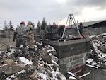 Texas Army National Guard engineers from the 836h Engineer Company, 136th Maneuver Enhancement Brigade, work alongside soldiers from the Indiana National Guard, the Czech Republic and Slovakia in support of Operation Toxic Lance, a search and rescue exercise involving a chemical warfare scenario, March 12-23, 2018, at Training Area Lest in central Slovakia. The soldiers were brought together as part of the National Guard Bureau’s State Partnership Program that focuses on building interoperability and strengthening international relationships through military-to-military exchanges.