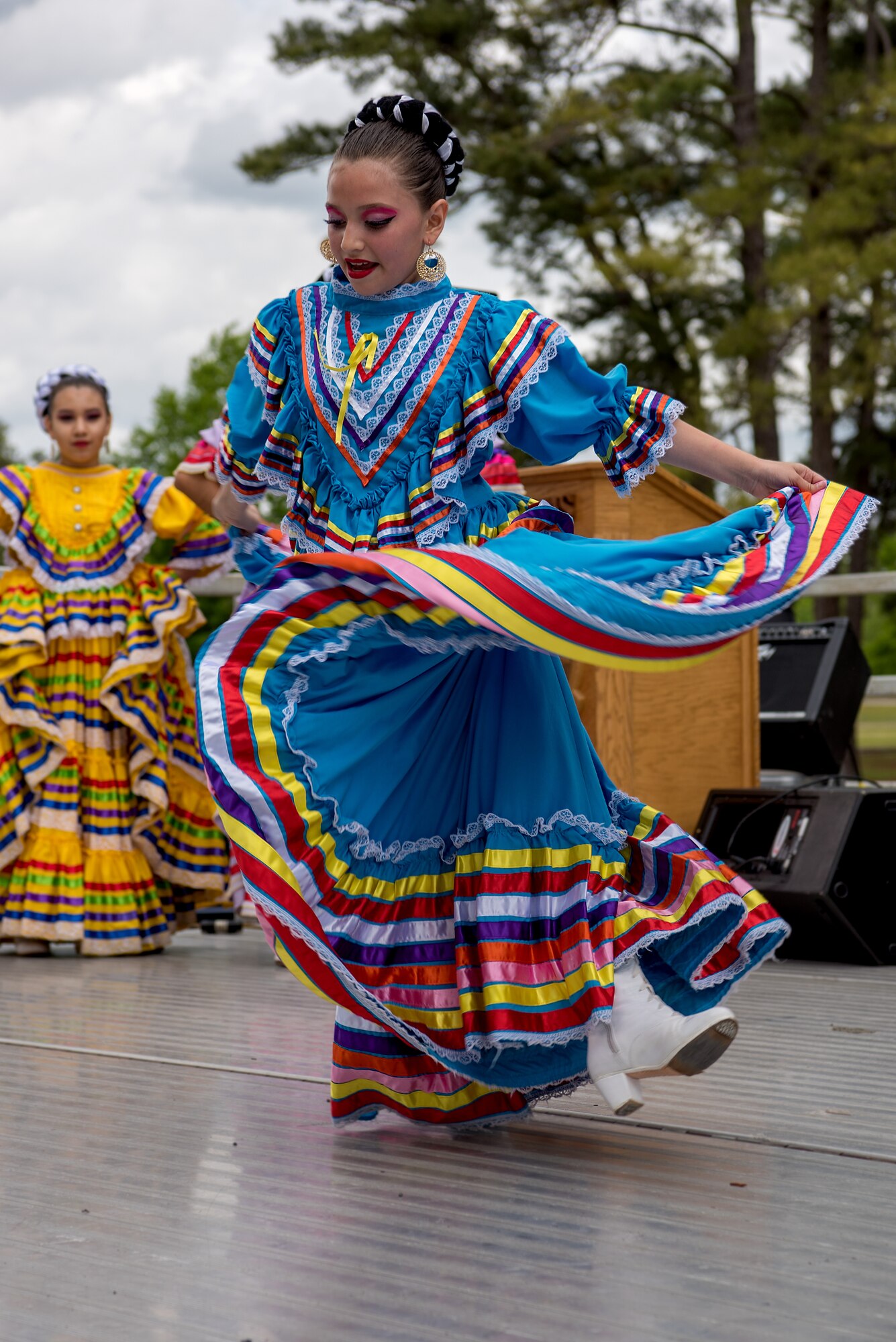 A dancer performs a traditional Mexican dance during a Diversity Day celebration, April 27, 2018, at Seymour Johnson Air Force Base, North Carolina