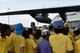 Maj. Rafael Salort, 53rd Weather Reconnaissance Squadron navigator, briefs to groups of students about the hurricane hunter mission during the 2018 Caribbean Hurricane Awareness Tour, April 23-28. The tour is a combined effort of the 53rd WRS, also known as the Air Force Reserve Hurricane Hunters, and the National Oceanic and Atmospheric Administration designed to help communities in Mexico and the Caribbean prepare for the season and the coming storms. Visitors toured a WC-130J Super Hercules hurricane hunter aircraft and the NOAA Gulfstream IV. (U.S. Air Force photo by Master Sgt. Jessica Kendziorek)