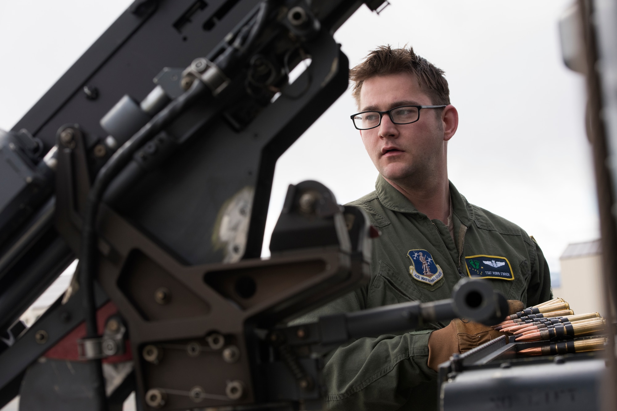 Two HH-60s took to the skies above JBER for the week-long training. The pilots and crew maneuvered though various scenarios before firing at stationary targets.