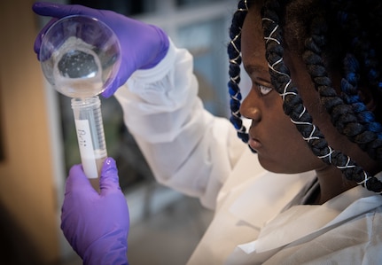 A camp participant practices extracting DNA during an interactive session presented by the Medical University of South Carolina July 28, 2018, as part of the seventh annual Girls Day Out at College of Charleston.