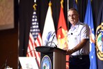 Air Force Gen. John E. Hyten, commander of U.S. Strategic Command, kicks off the 2018 United States Strategic Command Deterrence Symposium in La Vista, Neb., Aug. 1, 2018. His speech focused on deterrence operations and the work of service members around the globe supporting 21st century strategic deterrence. Navy photo by Petty Officer 1st Class Julie R. Matyascik