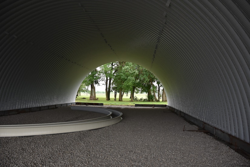 A Quonset hut being assembled by U.S. Army Reserve Soldiers from the 317th Engineer Company, out of Homewood, Ill., at Joliet Training Area, in Elwood, Ill., July 20.