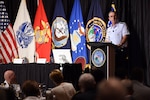 Air Force general speaks at conference.