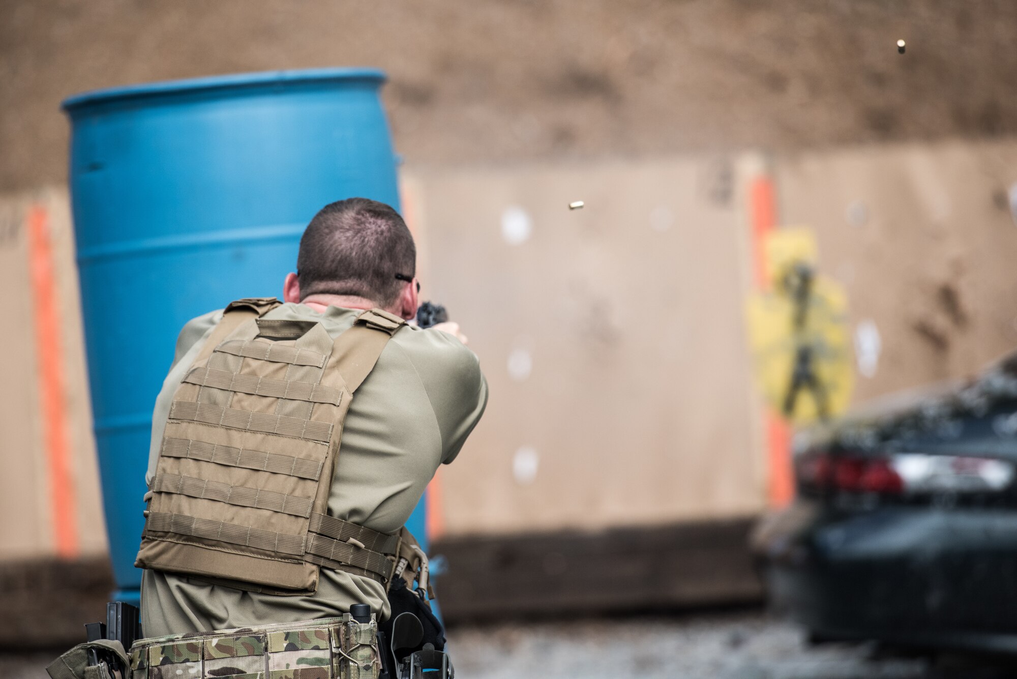 193rd Special Operations Security Forces Squadron  conduct a force-on-force drill during armed vehicle defense training.