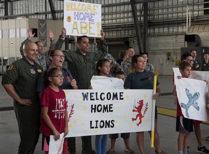 Family and friends welcome home the Airmen from the 16th Airlift Squadron Aug. 2, 2018, at Joint Base Charleston S.C. The 16th AS Airmen managed to complete a total of 1,045 sorties over a span of 2,212 hours, moving 35.6 million pounds of cargo to include 4,980 pallets and 10,914 passengers during their three-month tour in the Air Force Central Command area of responsibility.