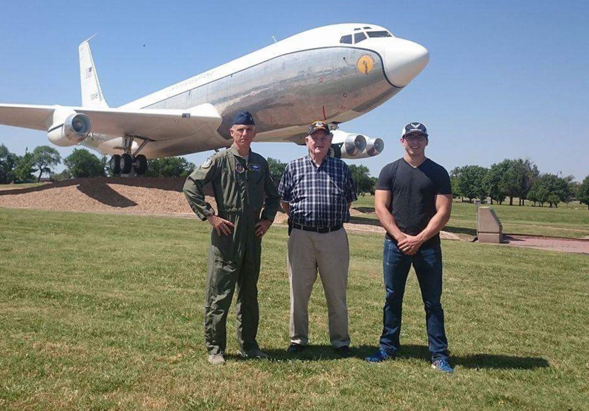 Lt. Col. Randy Brink, a member of the 931st Air Refueling Wing at McConnell Air Force Base, Kansas, followed his father, Ronald, as a KC-135 pilot. Now his son, David, is a KC-135 boom operator.