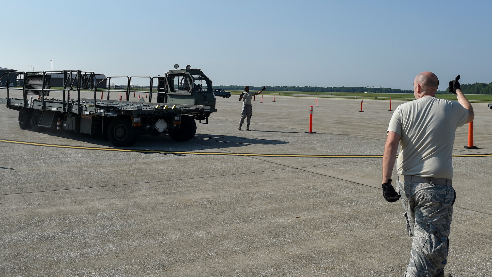 The 76th Aerial Port Squadron holds the 76er competition annually as a fun way to train. The competition consists of six parts: a hundred question test, a pallet build up, a 10K forklift obstacle course, a 25K Halverson obstacle course, a team physical training course, and an Engine Running Onload/Offload without the engine running.