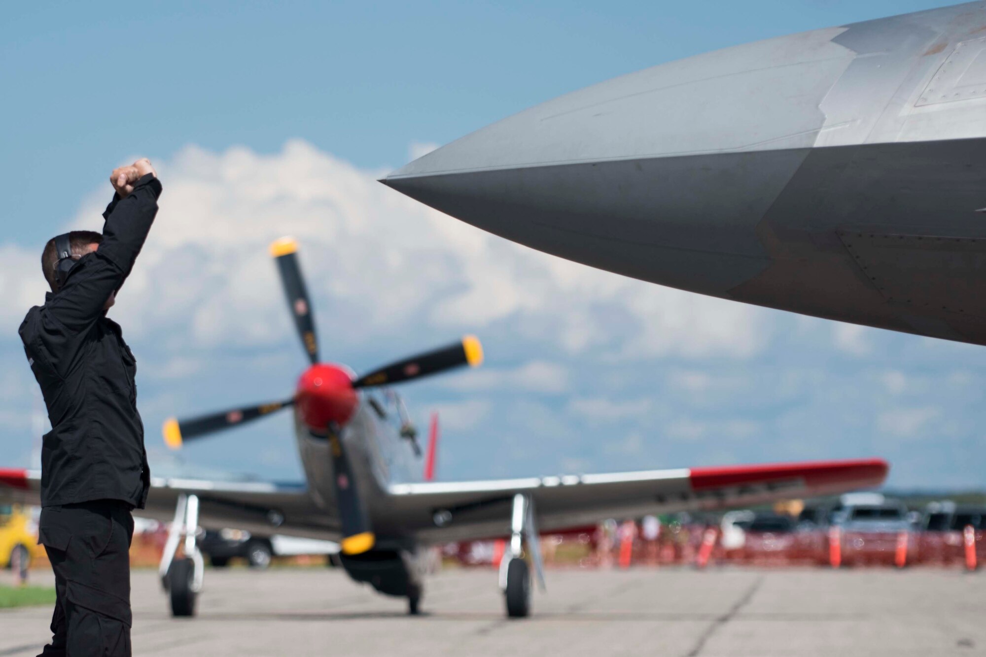 U.S. Air Force Airmen from the F-22 Raptor Demonstration Team, based out of Joint Base Langley-Eustis, Virginia, performed at the Cold Lake Air Show at Canadian Forces Base Cold Lake, Canada, July 21-22.