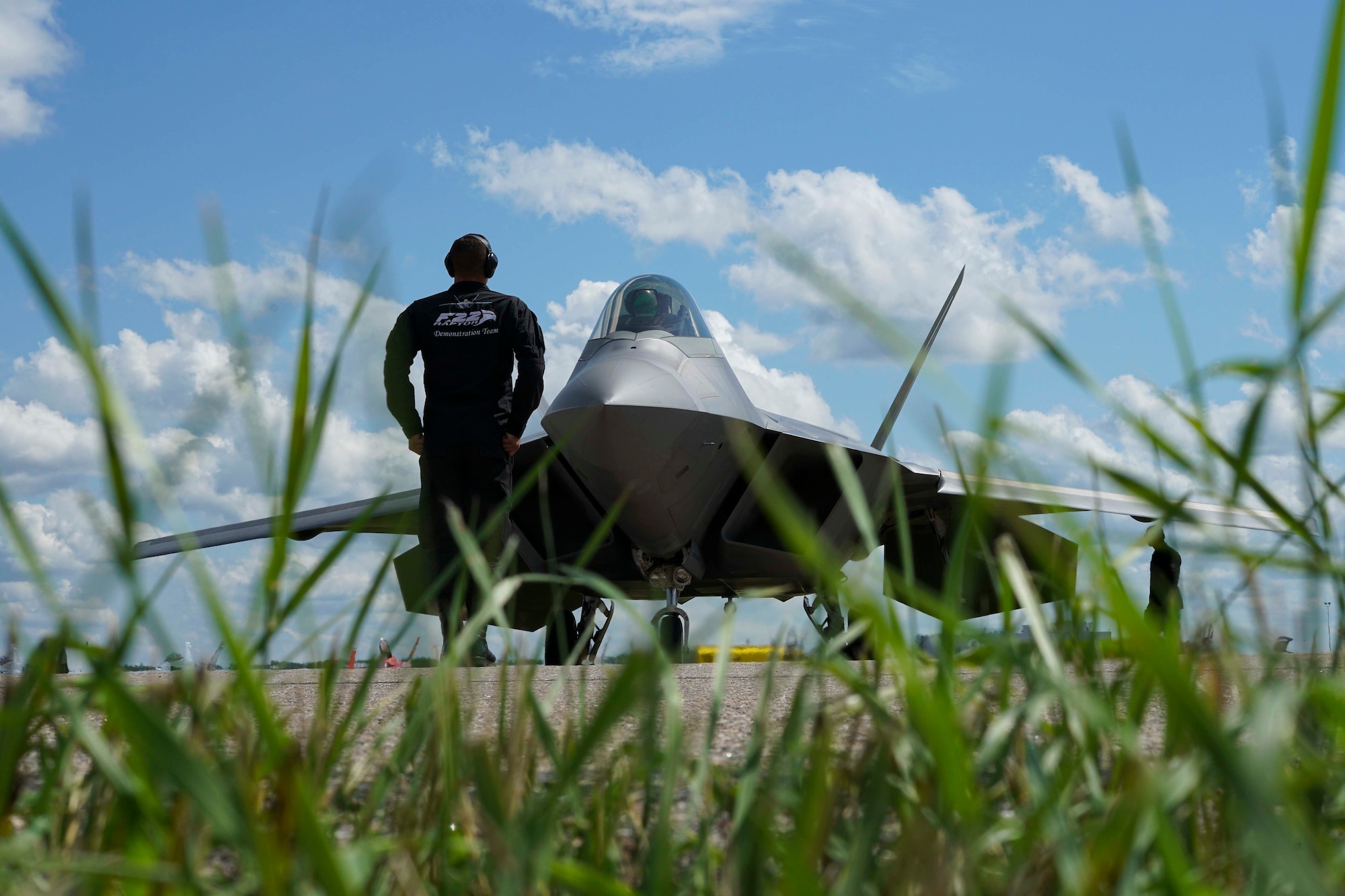 U.S. Air Force Airmen from the F-22 Raptor Demonstration Team, based out of Joint Base Langley-Eustis, Virginia, performed at the Cold Lake Air Show at Canadian Forces Base Cold Lake, Canada, July 21-22.