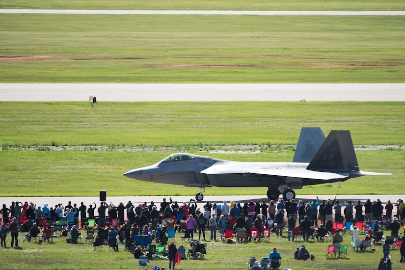 U.S. Air Force Airmen from the F-22 Raptor Demonstration Team, based out of Joint Base Langley-Eustis, Virginia, performed at the Cold Lake Air Show at Canadian Forces Base Cold Lake, Canada, July 21-22.