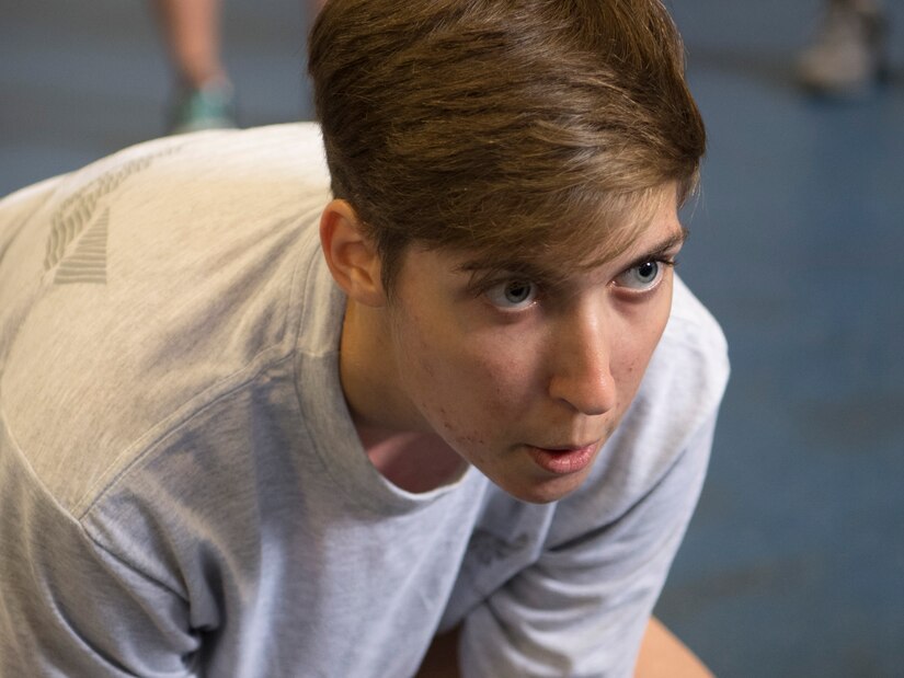 Senior Airman Crystal Shreve, a combat engineer from the 560th Red Horse Squadron, attempts a land-mine squat during the Alpha Warrior Air Force Fitness Tour Level 1 Battle Rig Instructor Course Aug. 1, 2018, at the Fitness Center at Joint Base Charleston, S.C. The Alpha Warrior Air Force Fitness Tour brings professional coaches to bases that are equipped with Alpha Warrior Battle Rigs to certify Physical Training Leaders in the proper use and programming offered by the Alpha Warrior Fitness Program.