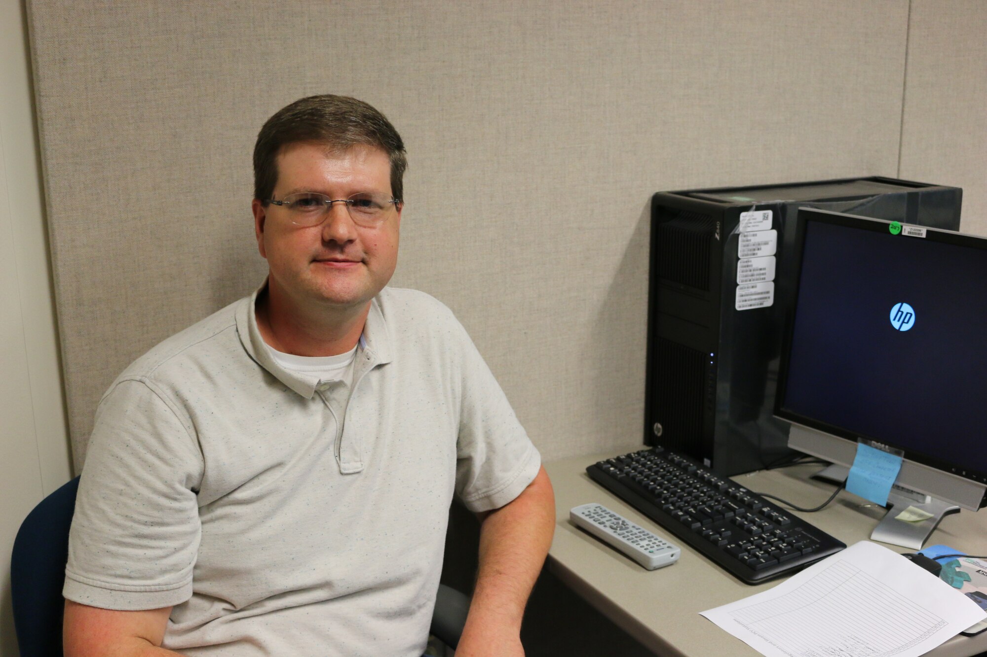 Austin Voorhes, a senior mechanical design engineer at Arnold Air Force Base, was recently recognized by leadership with National Aerospace Solutions (NAS), the Test Operations and Sustainment Contractor at Arnold AFB, for developing and leading lunch and learn sessions on base. (U.S. Air Force photo by Bradley Hicks)