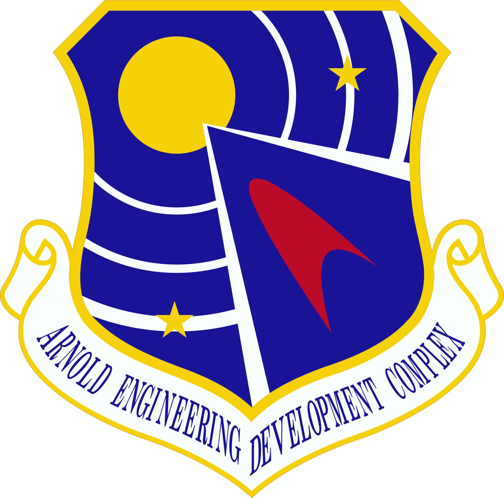 The current AEDC emblem is pictured. The emblem was designed in 1993 and officially approved the following year. (U.S. Air Force photo)