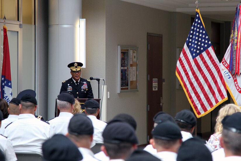 U.S. Army Central’s commanding general, Lt. Gen. Michael X. Garrett, speaks at the USARCENT wreath laying ceremony on 3 Aug. to honor the fallen service members who have died in service to our great nation while assigned to USARCEN/Third Army over the past 100 years. The ceremony is part of the 100 days of honor phase of the units centennial celebration.