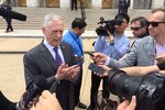 Defense Secretary James N. Mattis discusses the South Asia Strategy with reporters outside the Pentagon, Aug. 7, 2018. DoD photo by Jim Garamone