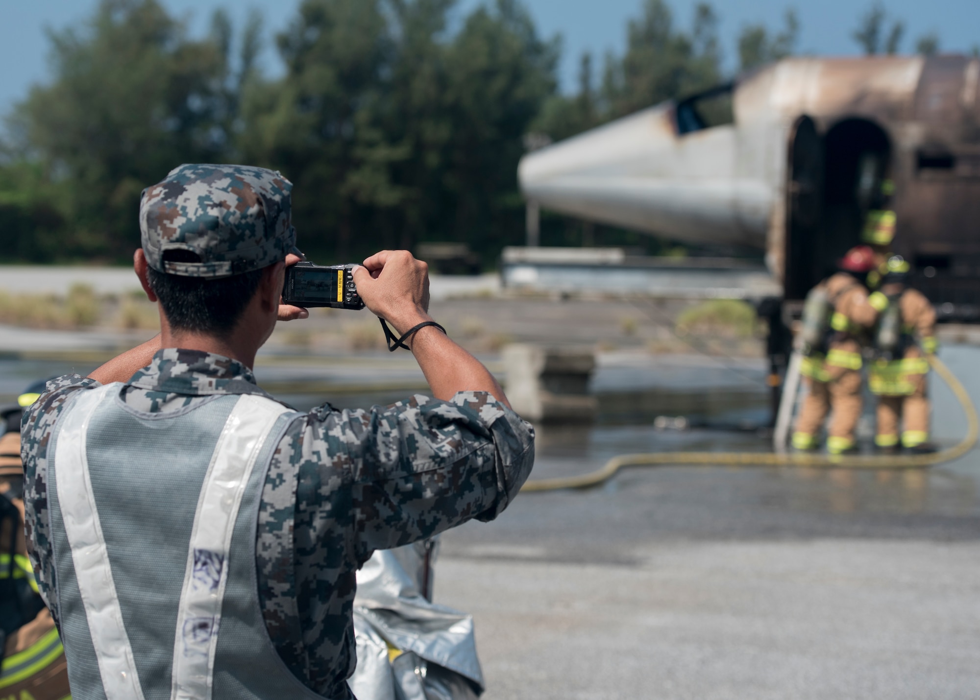 JASDF; 18 CES; Fire training