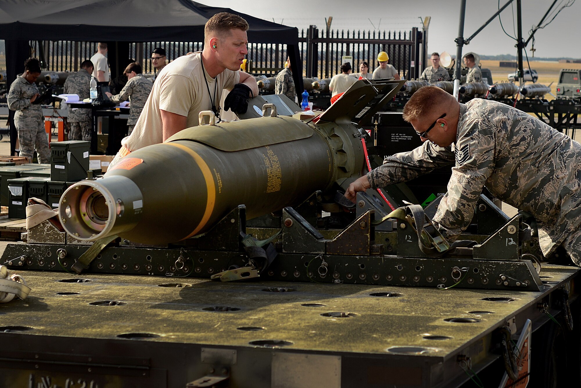 Airmen from 501st Combat Support Wing took part in the United States Air Forces in Europe-Air Forces Africa’s inaugural Combat Ammunition Production Exercise at Royal Air Force Lakenheath, England July 16-19, 2018.