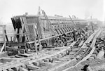 A historic photo of a caisson at Puget Sound Naval Shipyard & Intermediate Maintenance Facility in Bremerton, Wash., in 1918. Two caissons are currently being offered for sale through the Defense Logistics Agency's disposition services.