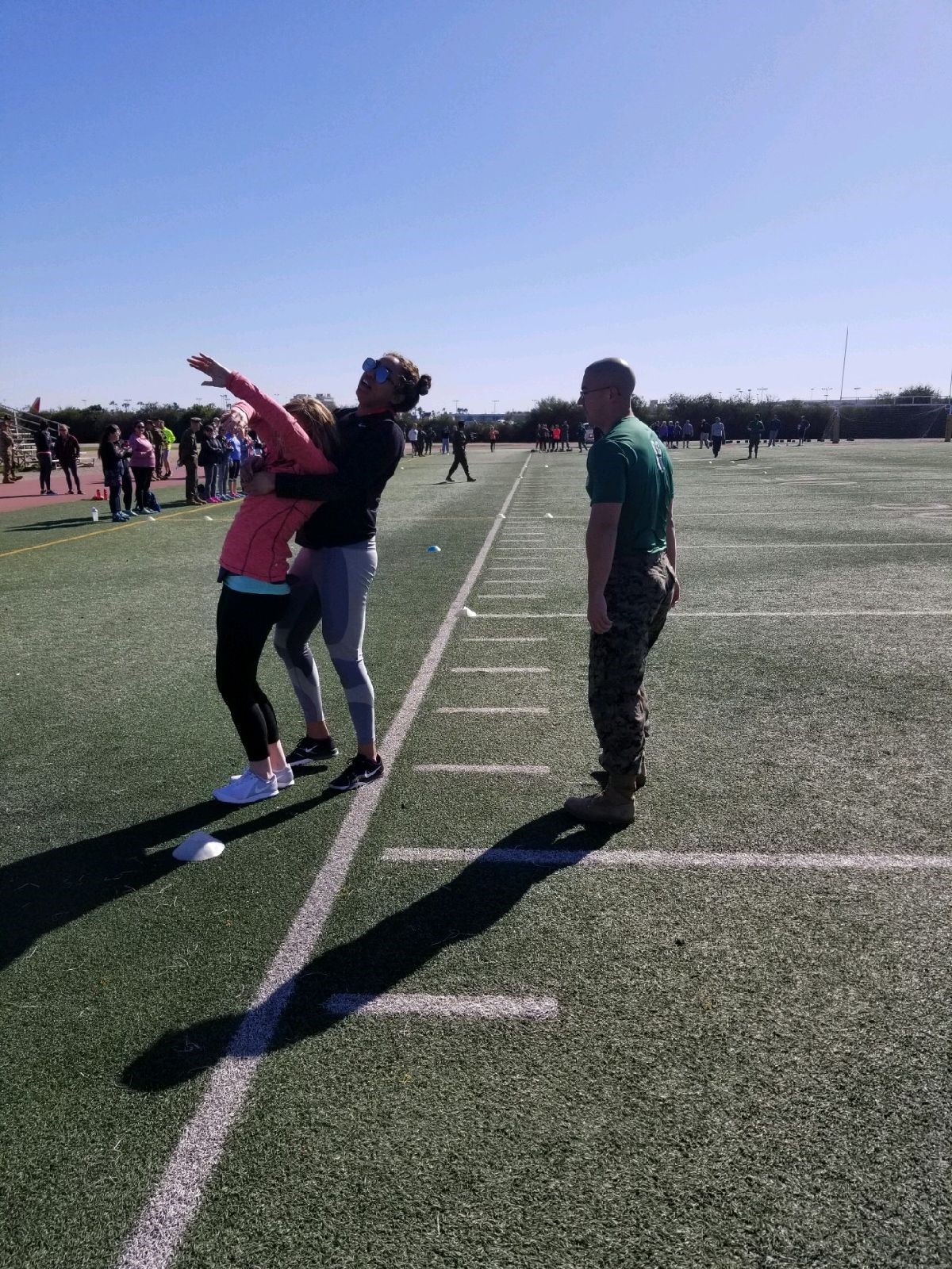 High school educator Briana Allen performs the combat fitness test aboard Marine Corps Recruit Depot San Diego during the Educators Workshop this past February. The workshop is a week-long program designed to better inform high school teachers, coaches and administrators about the benefits and opportunities available in the Marine Corps. (Photo by Sgt. Michelle Reif)