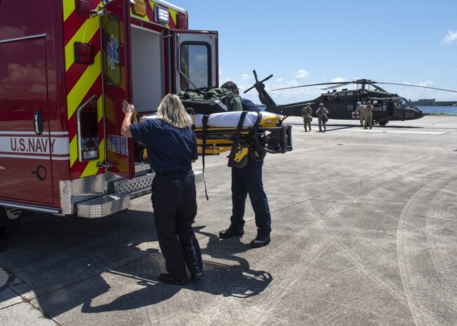 PANAMA CITY, Florida - Naval Surface Warfare Center Panama City Division supported a Joint Military Exercise with the United States Army School of Aviation Medicine, NEDU Navy Experimental Diving Unit, and Naval Diving and Salvage Training Center - Home Page Aug. 8, 2018 in Panama City, Florida. U.S. Navy photos by Ron Newsome