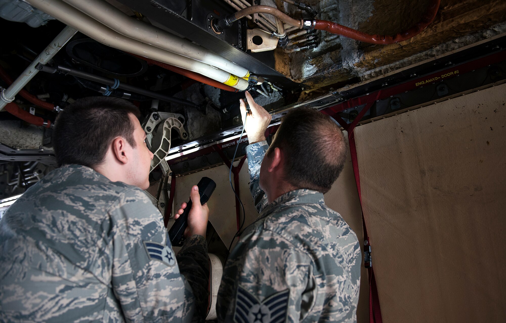 The 509th Aircraft Maintenance Squadron Airmen are the keepers of the B-2 Spirit. From landing gear to the steering system, it takes approximately one year for a member to be certified to perform maintenance on the aircraft. A full inspection of a B-2 typically takes three to four days. Every square inch of the aircraft is carefully scrutinized to ensure maximum combat readiness and a deployable force capable of projecting global firepower at a moment's notice, anytime and anywhere.