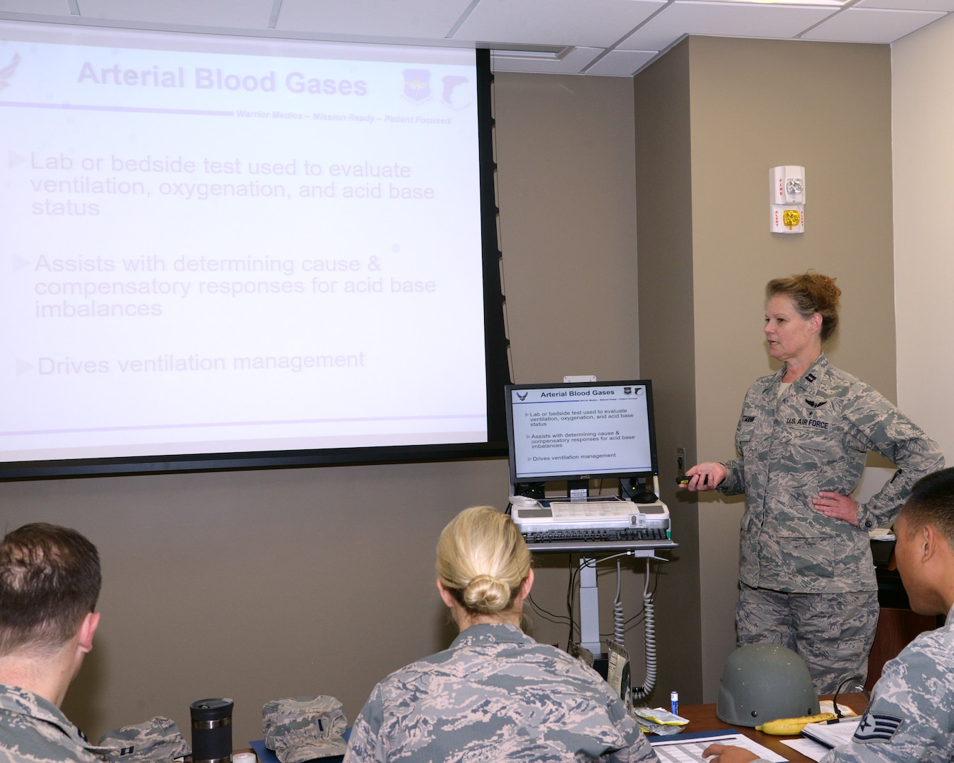 Capt. Laura Wittman, an Individual Mobilization Augmentee who is currently serving as a special projects officer in the 59th Medical Wing’s education and training department, conducts training for wing personnel on Aug. 9, 2018. IMAs are Air Force Reservists assigned to one of more than 50 active-component units and government agencies around the world. (U.S. Air Force photo by Daniel J. Calderón)