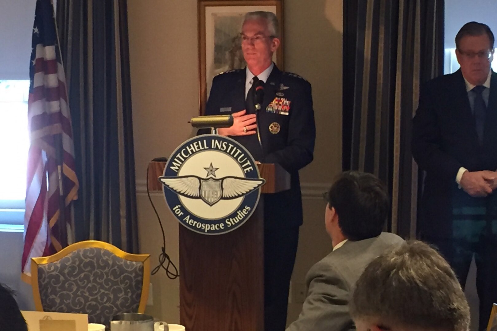 Air Force Gen. Paul J. Selva, the vice chairman of the Joint Chiefs of Staff, makes the case for nuclear deterrence recapitalization at the Air Force Association’s Mitchell Institute in Washington, D.C.
