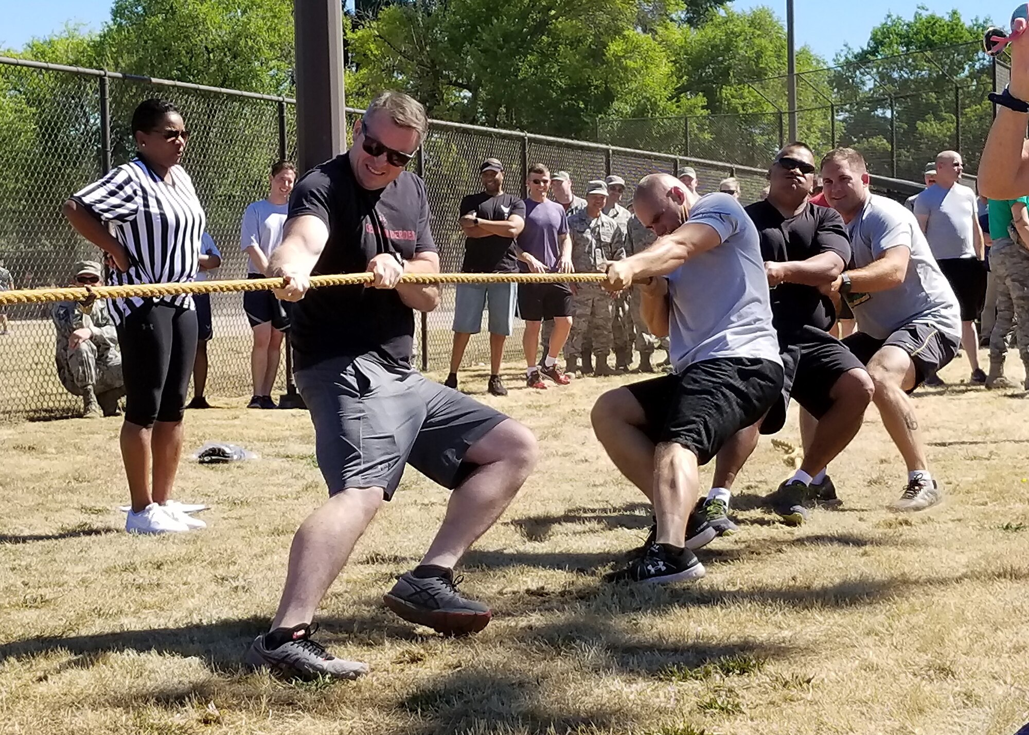 446th Airmen compete in Tug-of-War competition.