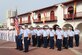 Coast Guard Cutter Hamilton crew members stand at attention July 23, 2018, during the inaugural ceremony at Sail Cartagena de Indias 2018 in Cartagena, Colombia.