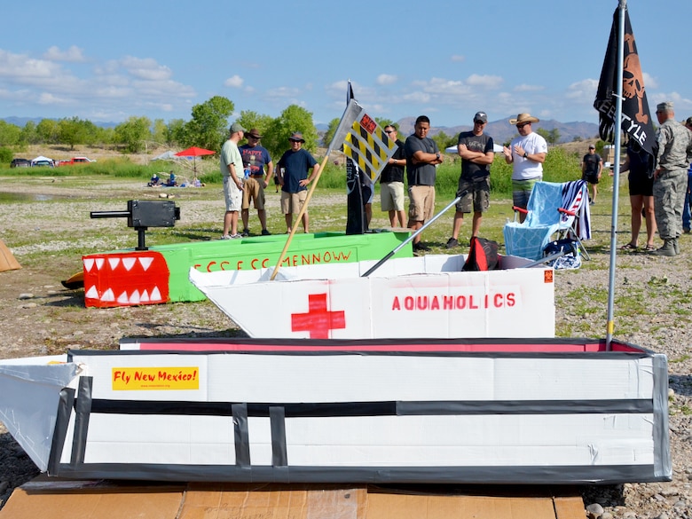 The boats entered in the annual Cardboard Regatta sported unique names such as "Aquaholics" and "Ess Ess Minnow."