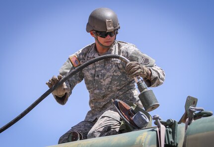 Army Reserve Soldiers conduct decontamination operations with 1st Armored Division