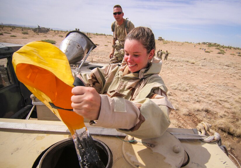 Army Reserve Soldiers conduct decontamination operations with 1st Armored Division