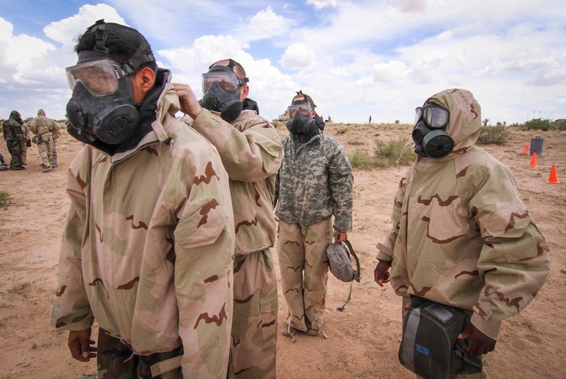 Army Reserve Soldiers conduct decontamination operations with 1st Armored Division