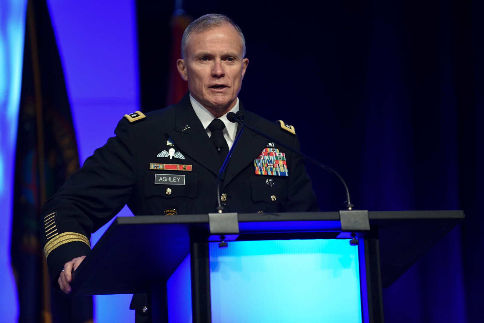 DIA Director Lt. Gen. Robert Ashley gives opening remarks during the 2018 DoDIIS Worldwide Conference August 13, 2018, in Omaha, Nebraska.