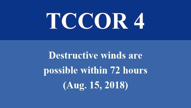 TCCOR 4 Destructive winds possible within 72 hours > Andersen Air Force ...