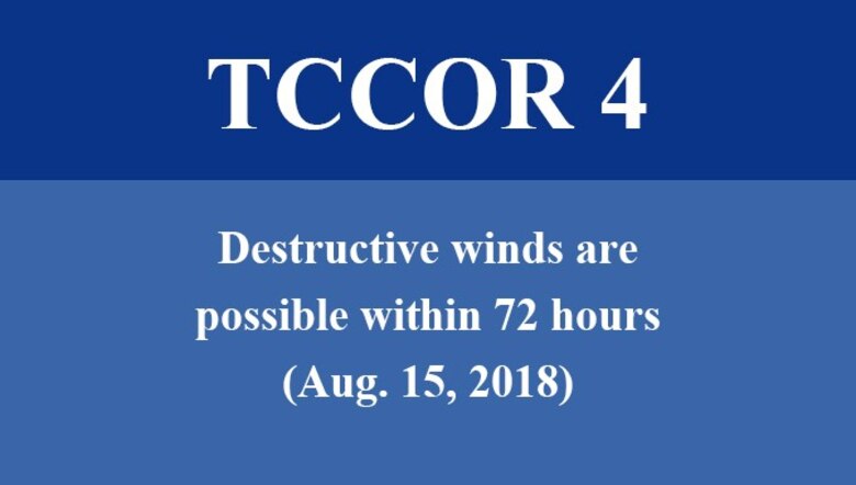 Destructive winds are possible within 72 hours.